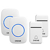 CACAZI No Battery Required Home Wireless Doorbell Self-Powered 200M Remote Waterproof Calling Bell 2 Button 2 Receiver