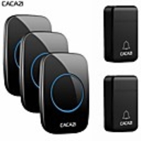 CACAZI No Battery Required Home Wireless Doorbell Self-Powered 200M Remote Waterproof Calling Bell 2 Button 3 Receiver