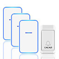 CACAZI No Battery Required Wireless Doorbell 1 Button 3 Receiver Self-powered Waterproof LED Night Light Home Cordless Call Bell