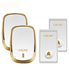 CACAZI Self-Powered Waterproof Wireless Doorbell LED Light No Battery Home Cordless door bell 2 Button 2 Receiver