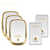 CACAZI Self-Powered Waterproof Wireless Doorbell LED Light No Battery Home Cordless door bell 2 Button 3 Receiver