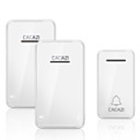 CACAZI Self-powered Waterproof Wireless Doorbell No Battery LED Light 200M Home Cordless Bell 1 Button 2 Receiver