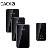 CACAZI Self-powered Waterproof Wireless Doorbell No Battery LED Light 200M Home Cordless Bell 1 Button 3Receiver