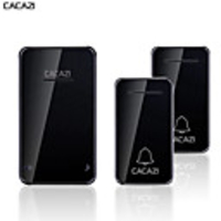 CACAZI Self-powered Waterproof Wireless Doorbell No Battery LED Light 200M Home Cordless Bell 2 Button 1 Receiver