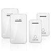 CACAZI Self-powered Waterproof Wireless Doorbell No Battery LED Light 200M Home Cordless Bell 2 Button 2 Receiver