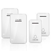 CACAZI Self-powered Waterproof Wireless Doorbell No Battery LED Light 200M Home Cordless Bell 2 Button 2 Receiver