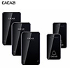 CACAZI Self-powered Waterproof Wireless Doorbell No Battery LED Light 200M Home Cordless Bell 2 Button 3 Receiver