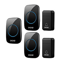 CACAZI Self-Powered Wireless Doorbell Waterproof 200M Remote No Battery Smart House Doorbell Family Turquoise Doorbell Ring Tone