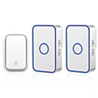 CACAZI Self powered Wireless Doorbell Waterproof 60 Chimes No Battery Home Door Ring Bell 1 Button 2 Receiver