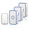 CACAZI Self powered Wireless Doorbell Waterproof 60 Chimes No Battery Home Door Ring Bell 1 Button 3 Receiver