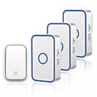 CACAZI Self powered Wireless Doorbell Waterproof 60 Chimes No Battery Home Door Ring Bell 1 Button 3 Receiver