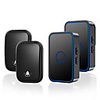 CACAZI Self powered Wireless Doorbell Waterproof 60 Chimes No Battery Home Door Ring Bell 2 Button 2 Receiver