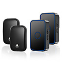 CACAZI Self powered Wireless Doorbell Waterproof 60 Chimes No Battery Home Door Ring Bell 2 Button 2 Receiver