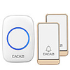 CACAZI Self-powered Wireless Doorbell Waterproof No battery 38 Chimes Cordless DoorBell 2 Button 1 Receiver