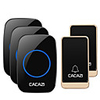 CACAZI Self-powered Wireless Doorbell Waterproof No battery 38 Chimes Cordless DoorBell 2 Button 3 Receiver