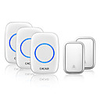 CACAZI Self-powered Wireless Doorbell Waterproof No Battery Chimes Home Door 2 Button 3 Receiver