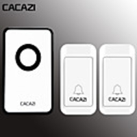 CACAZI Self-powered Wireless Doorbell Waterproof No Battery LED Home Cordless Ring Bell Distant Chime Doorbell 2 Button 1 Receiver