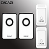 CACAZI Self-powered Wireless Doorbell Waterproof No Battery LED Home Cordless Ring Bell Distant Chime Doorbell 2 Button 2 Receiver