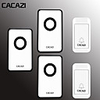 CACAZI Self-powered Wireless Doorbell Waterproof No Battery LED Home Cordless Ring Bell Distant Chime Doorbell 2 Button 3 Receiver