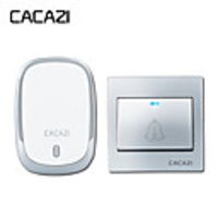 CACAZI Smart Wireless Waterproof Doorbell 300M Remote Battery Button LED Light Home Cordless Bell 36 Chimes 4 Volume 1 Button 1 Receiver