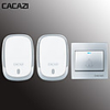 CACAZI Smart Wireless Waterproof Doorbell 300M Remote Battery Button LED Light Home Cordless Bell 36 Chimes 4 Volume 1 Button 2 Receiver