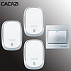 CACAZI Smart Wireless Waterproof Doorbell 300M Remote Battery Button LED Light Home Cordless Bell 36 Chimes 4 Volume 1 Button 3 Receiver
