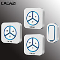 CACAZI Waterproof Home Wireless Doorbell 1 Button 3 Receiver 280M Remote led light Cordless door bell chimes