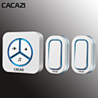 CACAZI Waterproof Home Wireless Doorbell 2 Button 1 Receiver 280M Remote led light Cordless door bell chimes