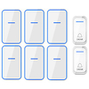 CACAZI Waterproof Wireless Doorbell 2 Button 6 Receiver 300M Remote Intelligent LED Light Home Door Bell Wireless Chime
