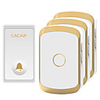 CACAZI Waterproof Wireless Doorbell Self-powered No battery LED Light Home cordless doorbell 1 Button 3 Receiver