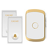 CACAZI Waterproof Wireless Doorbell Self-powered No battery LED Light Home cordless doorbell 2 Button 1 Receiver