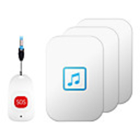 CACAZI Waterproof Wireless pager Doorbell Old man Emergency alarm 80m Remote Light Home Bell SOS Pager 3 Receiver