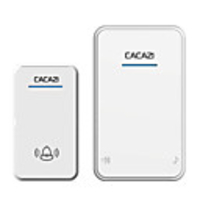 CACAZI white/Black Long Range Wireless Doorbell DC Battery-operated 300M Remote 48 Chimes 6 Volume LED Light Home Cordless Bell