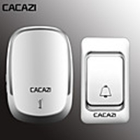CACAZI Wireless Doorbell DC Battery Operated Waterproof 200M Remote Smart Home Door Ring Bell chimes 1 Button 1 Receiver