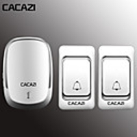 CACAZI Wireless Doorbell DC Battery Operated Waterproof 200M Remote Smart Home Door Ring Bell chimes 2 Button 1 Receiver