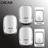 CACAZI Wireless Doorbell DC Battery Operated Waterproof 200M Remote Smart Home Door Ring Bell chimes 2 Button 3 Receiver