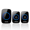 CACAZI Wireless Doorbell Waterproof Battery Buttons US EU UK AU Plug Receiver 300M Remote Led Light Home Cordless Bell 60 Chimes miniinthebox