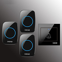 CACAZI Wireless Doorbell Waterproof Door Bell Transmitter Home Calling Bell 300M Remote LED Button 36 Chime 4 Volume Door Bell miniinthebox