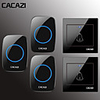 CACAZI Wireless Home Welcome Doorbell Waterproof 300M Remote Cordless Door Ring Bell Chime 2 Button 3 Receiver
