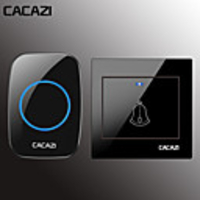 CACAZI Wireless Home Welcome Doorbell Waterproof 300M Remote Cordless Door Ring Bell Chime 1 Button 1 Receiver