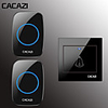 CACAZI Wireless Home Welcome Doorbell Waterproof 300M Remote Cordless Door Ring Bell Chime 1 Button 2 Receiver