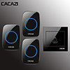 CACAZI Wireless Home Welcome Doorbell Waterproof 300M Remote Cordless Door Ring Bell Chime 1 Button 3 Receiver
