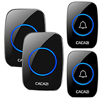 CACAZI Wireless Waterproof Doorbell 300m Range US EU UK AU Plug Home Intelligent Door Bell Chime 2 Button 2 Receiver miniinthebox