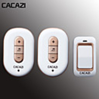 CACAZI X8 No Battery Need Wireless DoorBell Waterproof Smart Door Bell Cordless 1 Button 2 Receiver