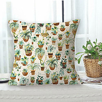 Cactus Pastoral Double Side Cushion Cover 1PC Soft Decorative Square Throw Pillow Cover Cushion Case Pillowcase for Sofa Bedroom Livingroom Outdoor Superior Quality Machine Washable Outdoor Cushion for Sofa Couch Bed Chair miniinthebox