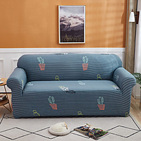 Cactus Print 1-Piece Sofa Cover Couch Cover Furniture Protector Soft Stretch Slipcover Spandex Jacquard Fabric Super Fit for 1~4 Cushion Couch and L Shape Sofa, Easy to Install(1 Free Cushion Cover)