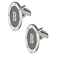 cameron chrome and gunmetal stainless steel cufflinks (b)
