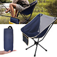 Camping Chair Portable Breathable Ultra Light (UL) Foldable Oxford Cloth Ultra light Aluminium Breathable Mesh for Fishing Beach Camping Travel Autumn / Fall Spring Blue Camouflage Dark Navy Army