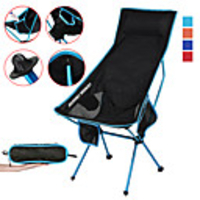 Camping Chair with Side Pocket High Back with Headrest Portable Ultra Light (UL) Foldable Comfortable Mesh 7075 Aluminium Alloy for 1 person Hunting Fishing Beach Camping Spring Fall Summer Blue