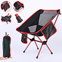 Camping Chair with Side Pocket Portable Ultra Light (UL) Foldable Comfortable Mesh 7075 Aluminium Alloy for Camping / Hiking Fishing Beach Outdoor Autumn / Fall Spring Blue Red Orange Dark Blue